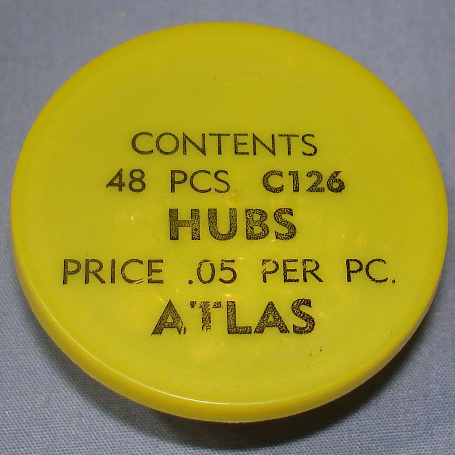 Atlas HO Slot Car Racing Chassis Service Parts C126 Hubs Vial & Lid Atlas HO Slot Car Racing Chassis Service Parts C126 Hubs Vial & Lid