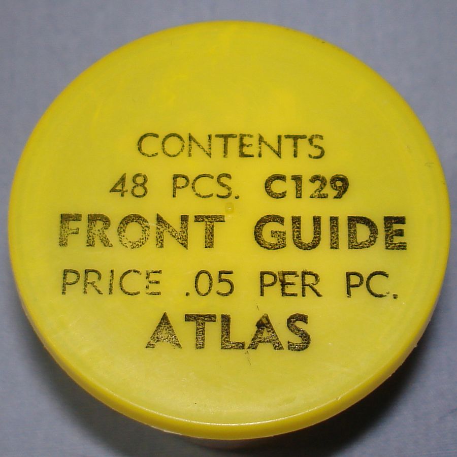 Atlas HO Slot Car Racing Chassis Service Parts C129 Front Guide Vial & Lid Atlas HO Slot Car Racing Chassis Service Parts C129 Front Guide Vial & Lid