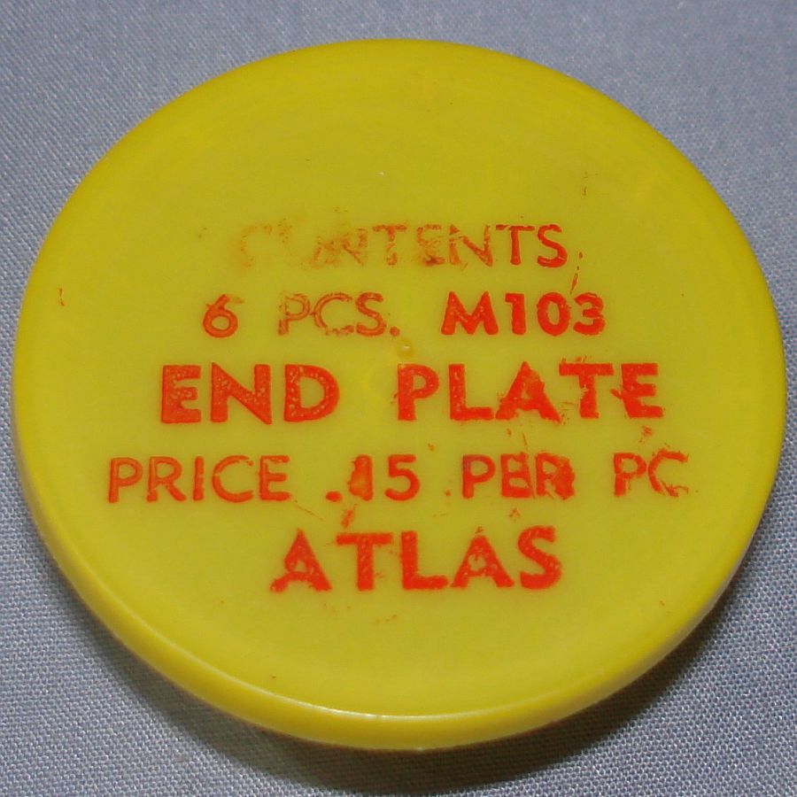Atlas HO Slot Car Racing Chassis Service Parts M103 End Plate Vial & Lid Atlas HO Slot Car Racing Chassis Service Parts M103 End Plate Vial & Lid