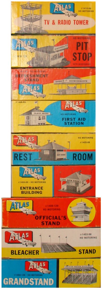 Atlas HO Slot Car Racing Plastic Model Building Kit Box End Panel Graphics