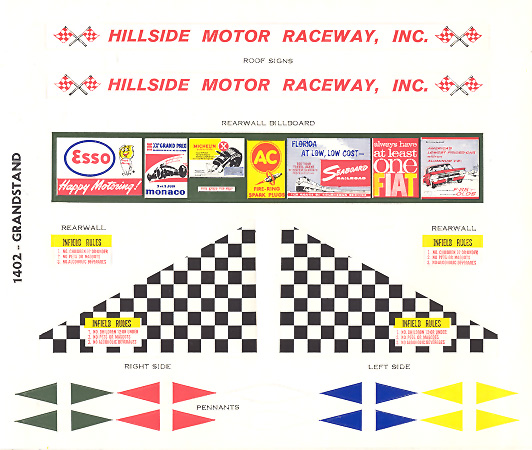 1402 Atlas HO Slot Car Racing Trackside Structure Grandstand Sticker Sheet