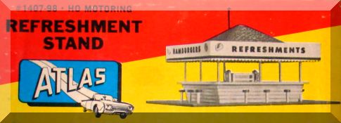 Atlas HO Slot Car Racing Track Layout Refreshment Stand Scenery Structure Plastic Model Kit
