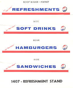 1407 Atlas HO Slot Car Racing Trackside Structure Refreshment Stand Sticker Sheet