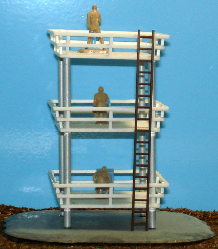 1410 Atlas HO Slot Car Racing Track Layout TV & Radio Tower Structure Rear