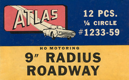Atlas HO Slot Car Track 9 Inch Curved Roadway Box #1233