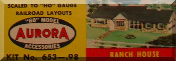 Aurora HO Gauge Layout Plastic Ranch House Kit