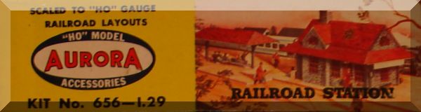 Aurora HO Scale Layout Plastic Railroad Station Kit