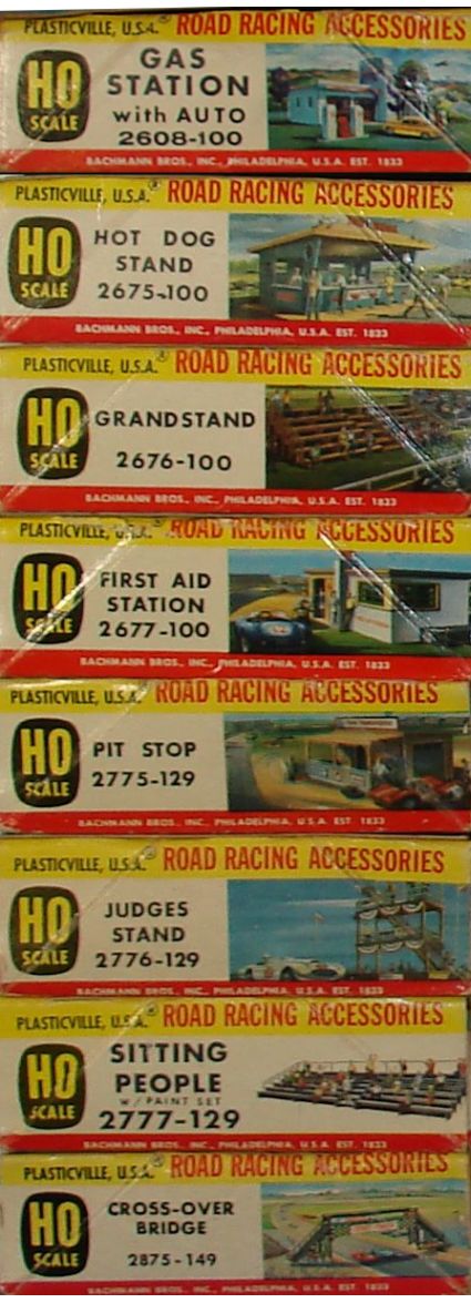 Plasticville HO Slot Car Racing Plastic Model Building Kit Box End Panel Graphics